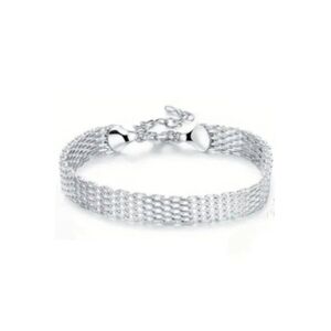 Elegant 925 Sterling Silver Woven Bracelet